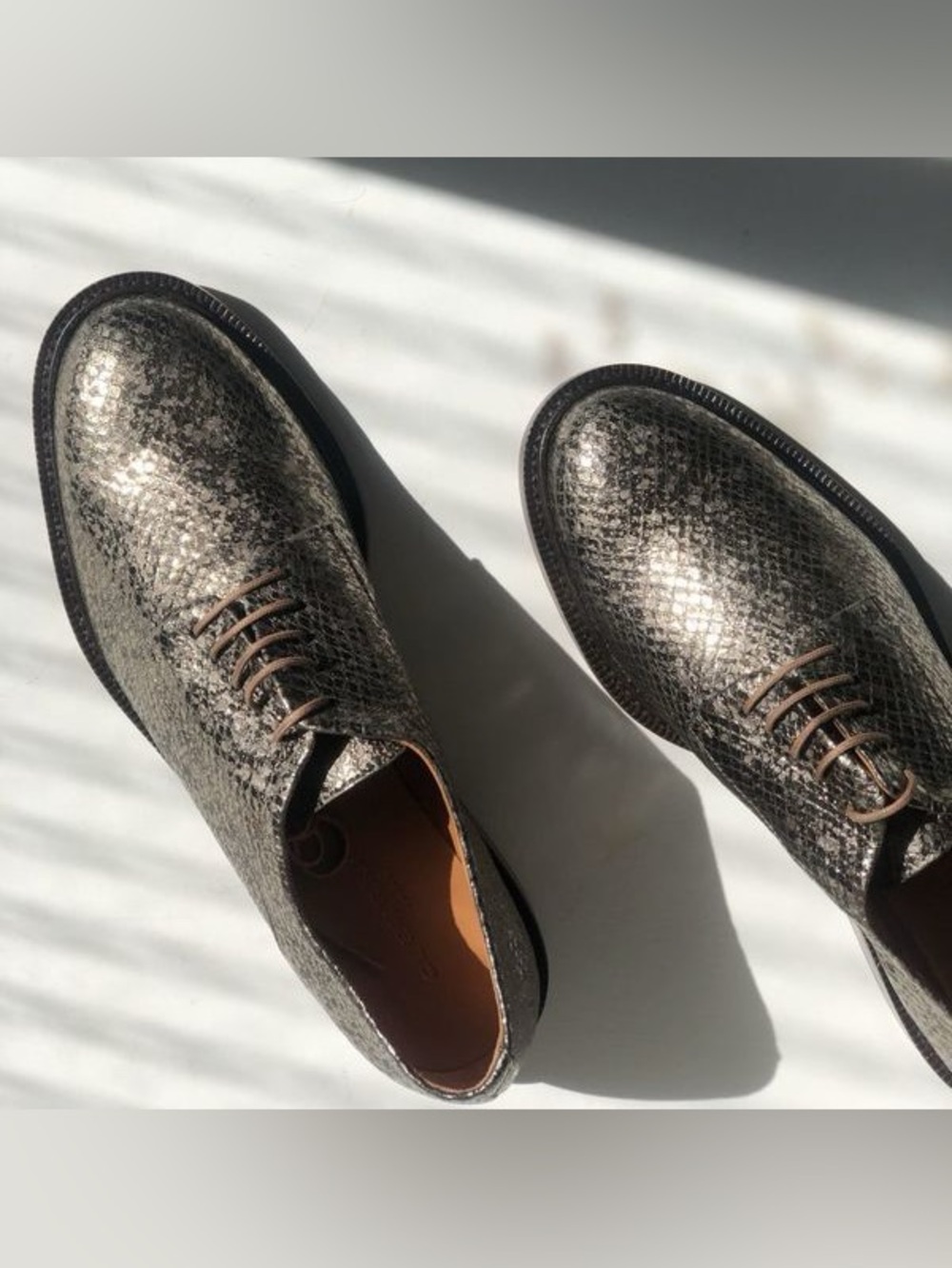 Robert clergerie Rosie gunmetal derby metallic size 38.5